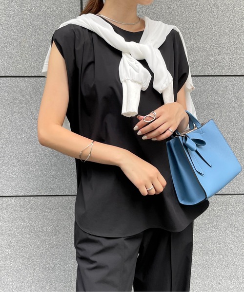 StyleSea（スタイルシー）の「クールタッチ前後2WAYタックフレンチブラウス（シャツ/ブラウス・レディース・ブラック/ベージュ/カーキ/ピンク・FREE）」の16枚目の写真