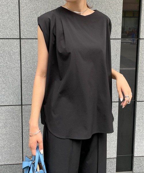StyleSea（スタイルシー）の「クールタッチ前後2WAYタックフレンチブラウス（シャツ/ブラウス・レディース・ブラック/ベージュ/カーキ/ピンク・FREE）」の18枚目の写真