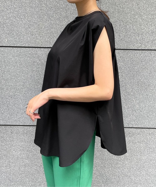 StyleSea（スタイルシー）の「クールタッチ前後2WAYタックフレンチブラウス（シャツ/ブラウス・レディース・ブラック/ベージュ/カーキ/ピンク・FREE）」の9枚目の写真