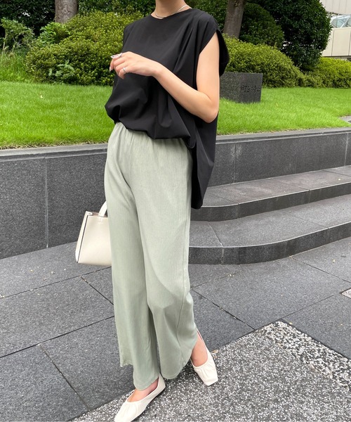 StyleSea（スタイルシー）の「クールタッチ前後2WAYタックフレンチブラウス（シャツ/ブラウス・レディース・ブラック/ベージュ/カーキ/ピンク・FREE）」の21枚目の写真