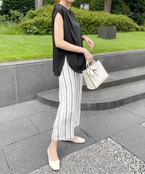 StyleSea（スタイルシー）の「クールタッチ前後2WAYタックフレンチブラウス（シャツ/ブラウス・レディース・ブラック/ベージュ/カーキ/ピンク・FREE）」の22枚目の写真