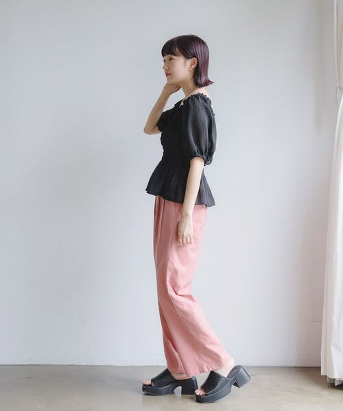 RETRO GIRL（レトロガール）の「ポコポコシャーリングBL（シャツ/ブラウス・レディース・ブラック/オフホワイト/イエロー・FREE）」の22枚目の写真