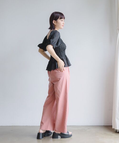 RETRO GIRL（レトロガール）の「ポコポコシャーリングBL（シャツ/ブラウス・レディース・ブラック/オフホワイト/イエロー・FREE）」の20枚目の写真