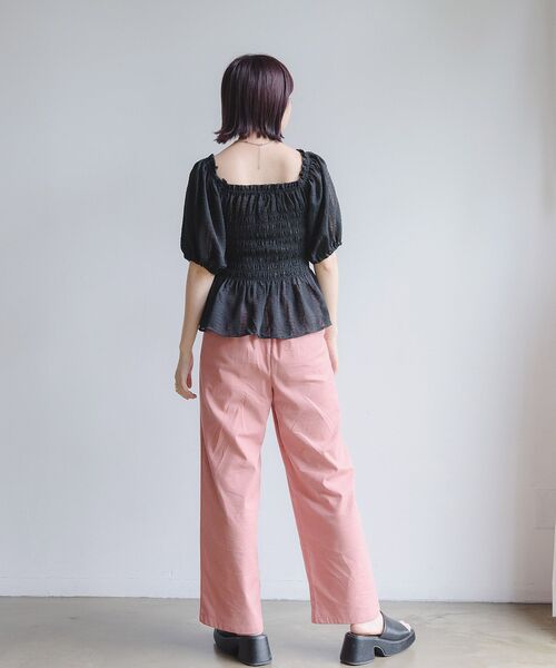 RETRO GIRL（レトロガール）の「ポコポコシャーリングBL（シャツ/ブラウス・レディース・ブラック/オフホワイト/イエロー・FREE）」の4枚目の写真