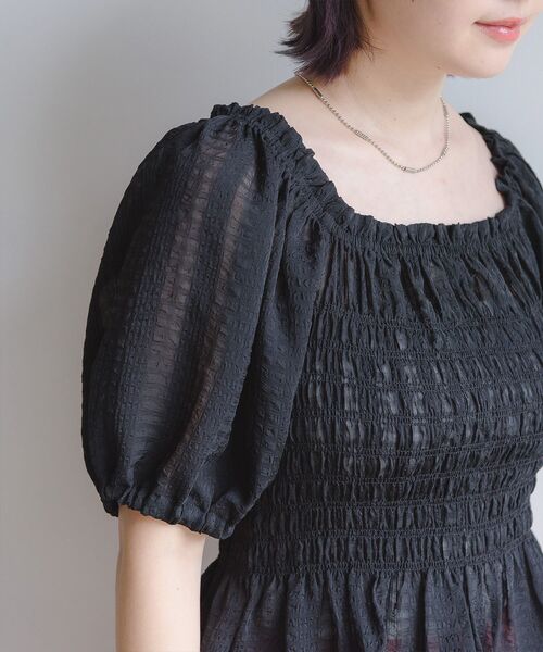 RETRO GIRL（レトロガール）の「ポコポコシャーリングBL（シャツ/ブラウス・レディース・ブラック/オフホワイト/イエロー・FREE）」の17枚目の写真