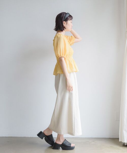 RETRO GIRL（レトロガール）の「ポコポコシャーリングBL（シャツ/ブラウス・レディース・ブラック/オフホワイト/イエロー・FREE）」の7枚目の写真