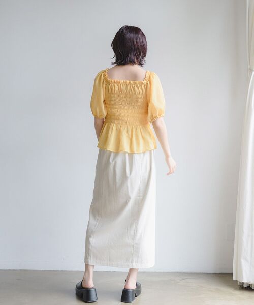 RETRO GIRL（レトロガール）の「ポコポコシャーリングBL（シャツ/ブラウス・レディース・ブラック/オフホワイト/イエロー・FREE）」の10枚目の写真