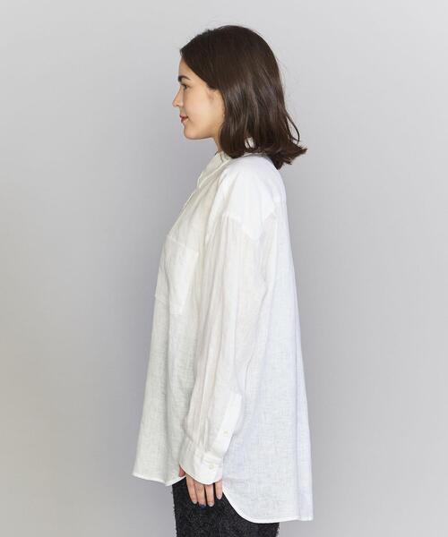 BEAUTY&YOUTH UNITED ARROWS（ビューティーアンドユースユナイテッドアローズ）の「麻 レギュラー シャツ -ウォッシャブル-（シャツ/ブラウス・レディース・ホワイト/ブラック/ライム・FREE）」の5枚目の写真