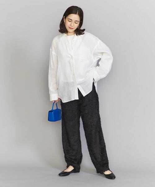 BEAUTY&YOUTH UNITED ARROWS（ビューティーアンドユースユナイテッドアローズ）の「麻 レギュラー シャツ -ウォッシャブル-（シャツ/ブラウス・レディース・ホワイト/ブラック/ライム・FREE）」の9枚目の写真
