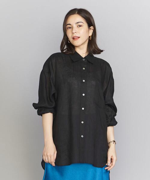 BEAUTY&YOUTH UNITED ARROWS（ビューティーアンドユースユナイテッドアローズ）の「麻 レギュラー シャツ -ウォッシャブル-（シャツ/ブラウス・レディース・ホワイト/ブラック/ライム・FREE）」の11枚目の写真