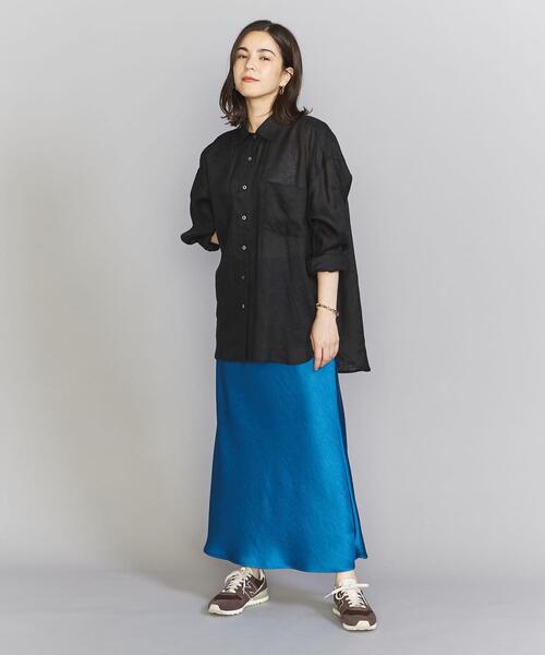 BEAUTY&YOUTH UNITED ARROWS（ビューティーアンドユースユナイテッドアローズ）の「麻 レギュラー シャツ -ウォッシャブル-（シャツ/ブラウス・レディース・ホワイト/ブラック/ライム・FREE）」の13枚目の写真