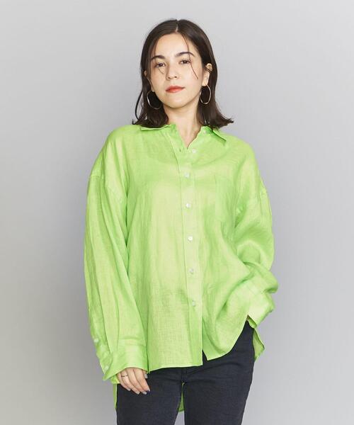 BEAUTY&YOUTH UNITED ARROWS（ビューティーアンドユースユナイテッドアローズ）の「麻 レギュラー シャツ -ウォッシャブル-（シャツ/ブラウス・レディース・ホワイト/ブラック/ライム・FREE）」の14枚目の写真