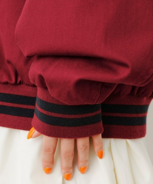 RODEO CROWNS WIDE BOWL（ロデオクラウンズワイドボウル）の「セーラーパーカースタジアムジャケット（スタジャン・レディース・グリーン/マジェンタ/ネイビー・FREE）」の6枚目の写真