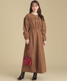 Ray BEAMS | Ray BEAMS / タフタ ギャザー ヨーク ワンピース(ワンピース)