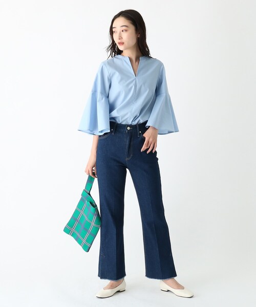 OPAQUE.CLIP(オペークドットクリップ)の「◆オーガニックコットンデニム 205 フレアカットオフ(その他パンツ・レディース・ブルー/ダークネイビー/チャコールグレー・38/42/40/36)」の7枚目の写真