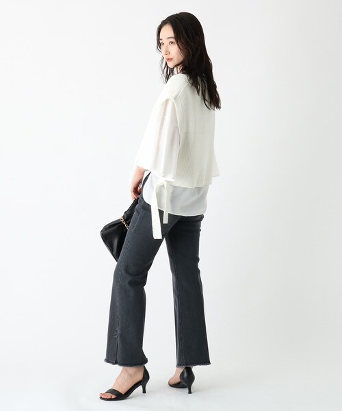 OPAQUE.CLIP(オペークドットクリップ)の「◆オーガニックコットンデニム 205 フレアカットオフ(その他パンツ・レディース・ブルー/ダークネイビー/チャコールグレー・38/42/40/36)」の14枚目の写真