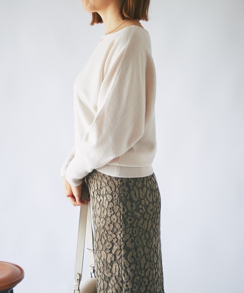 美品 RIVE DROITE ウォッシャブルカシミヤ100Vネックニット