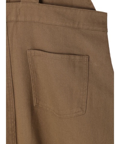 Green　Parks（グリーンパークス）の「ツイル前スリットジャンパースカート（ジャンパースカート・レディース・ベージュ/ブラック・FREE）」の5枚目の写真