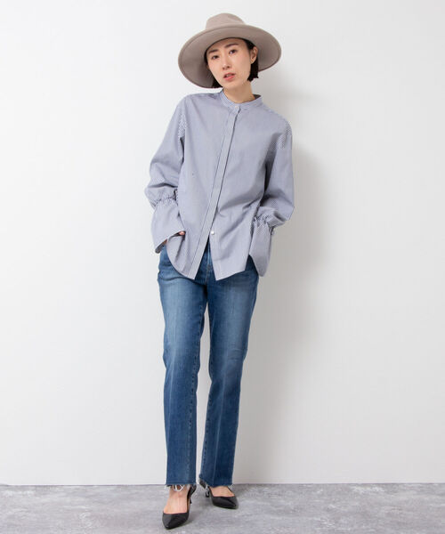 NOLLEY’S(ノーリーズ)の「バンドカラーデザインスリーブシャツ(シャツ/ブラウス・レディース・ライトブルー/パープル系その他4/ホワイト/ブルー系その他7・FREE)」の7枚目の写真