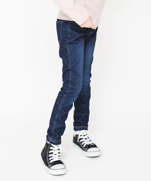 BRANSHES（ブランシェス）の「デニムニットロングパンツ（デニムパンツ・キッズ・ネイビー/ブルー・100/110/120/130/140/150/90）」の12枚目の写真