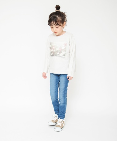 BRANSHES（ブランシェス）の「デニムニットロングパンツ（デニムパンツ・キッズ・ネイビー/ブルー・100/110/120/130/140/150/90）」の7枚目の写真