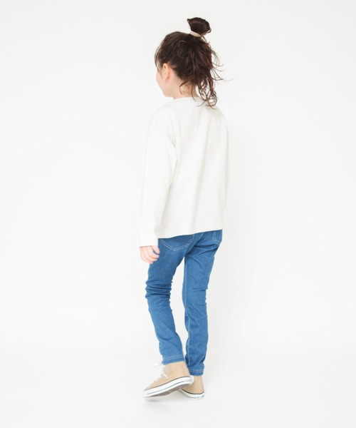 BRANSHES（ブランシェス）の「デニムニットロングパンツ（デニムパンツ・キッズ・ネイビー/ブルー・100/110/120/130/140/150/90）」の8枚目の写真