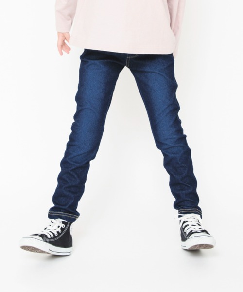 BRANSHES（ブランシェス）の「デニムニットロングパンツ（デニムパンツ・キッズ・ネイビー/ブルー・100/110/120/130/140/150/90）」の5枚目の写真