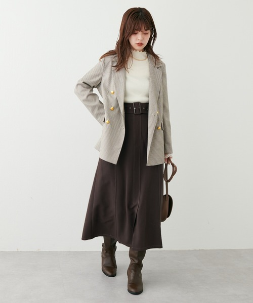 natural couture(ナチュラルクチュール)の「2022AWアイテム/ベルト付きキレイめAラインスカート(スカート・レディース・ブラック/その他2/その他1/ベージュ/ブラウン・FREE)」の22枚目の写真