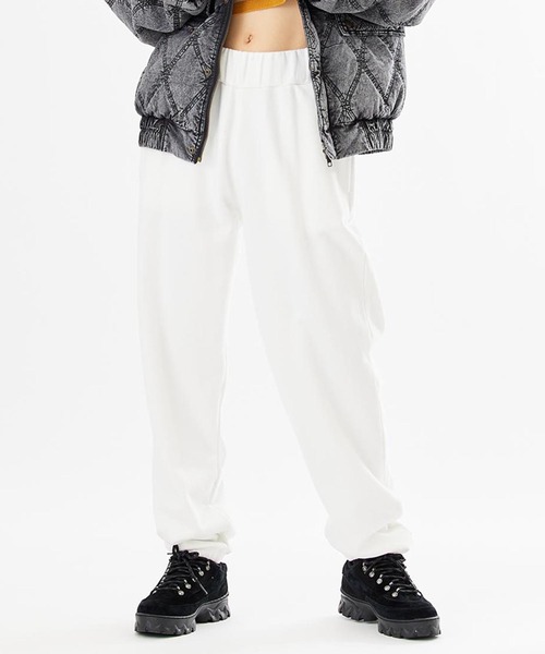 X-girl（エックスガール）の「BOX LOGO SWEAT PANTS（スウェットパンツ・レディース・ホワイト/ブラック/アッシュ・S/M）」の2枚目の写真