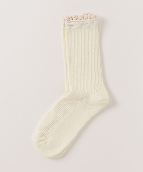 Libra Cue（リブラ キュー）の「クラシックレースソックス（ソックス/靴下・レディース・ブラック/アイボリー・FREE）」の6枚目の写真