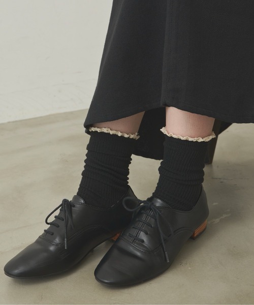 Libra Cue（リブラ キュー）の「クラシックレースソックス（ソックス/靴下・レディース・ブラック/アイボリー・FREE）」の8枚目の写真