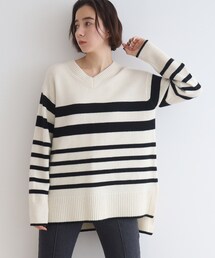 INDIVI | 【otonaMUSE 12月号掲載/佐田真由美さん着用】ウールカシミヤ Vネックニット(ニット/セーター)