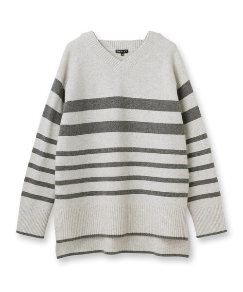 【otonaMUSE12月号掲載/佐田真由美さん着用】ウールカシミヤVネックニット