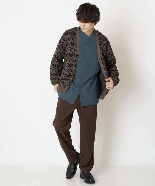 a.v.v（アーヴェヴェ）の「ジャカードワイドシルエットカーディガン（カーディガン/ボレロ・メンズ・グレー/ライトブラウン・46/48/50）」の5枚目の写真