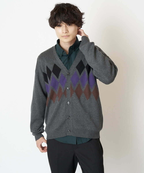 a.v.v（アーヴェヴェ）の「ジャカードワイドシルエットカーディガン（カーディガン/ボレロ・メンズ・グレー/ライトブラウン・46/48/50）」の10枚目の写真