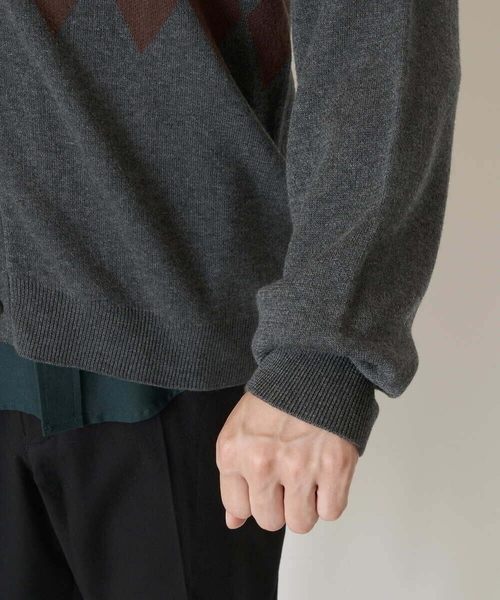 a.v.v（アーヴェヴェ）の「ジャカードワイドシルエットカーディガン（カーディガン/ボレロ・メンズ・グレー/ライトブラウン・46/48/50）」の17枚目の写真