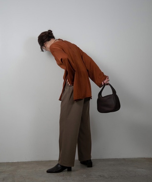Amiur(エミレ)の「rib line loose knit(ニット/セーター・レディース・ベージュ/パープル系/オレンジ系・FREE)」の11枚目の写真