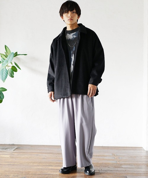 MinoriTY(マイノリティ)の「【入荷禁止】モヘアタッチニュアンス柄オーバーサイズニット セーター メンズ ビッグシルエット ルーズフィット 春服 冬服(ニット/セーター・メンズ・チャコール/ブラック・L/M)」の15枚目の写真