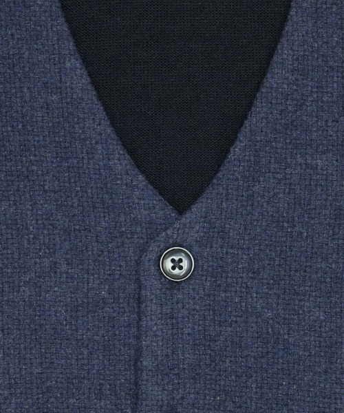TOKYO SHIRTS（トウキョウシャツ）の「ドビーツイード ニットジレ（ベスト・メンズ・ダークブルー・M/L/LL/XL）」の2枚目の写真