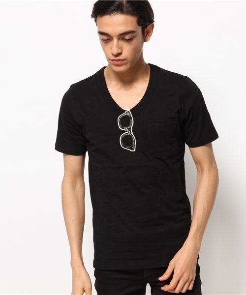 SUPERTHANKS（スーパーサンクス）の「SUPER THANKS(スーパーサンクス) サングラスワッペンTシャツ（Tシャツ/カットソー・メンズ・その他16/ホワイト/ホワイト系その他/その他1/ブラック/ブラック系その他・MEDIUM/SMALL）」の4枚目の写真