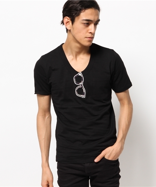 SUPERTHANKS（スーパーサンクス）の「SUPER THANKS(スーパーサンクス) サングラスワッペンTシャツ（Tシャツ/カットソー・メンズ・その他16/ホワイト/ホワイト系その他/その他1/ブラック/ブラック系その他・MEDIUM/SMALL）」の6枚目の写真