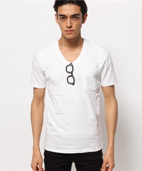 SUPERTHANKS（スーパーサンクス）の「SUPER THANKS(スーパーサンクス) サングラスワッペンTシャツ（Tシャツ/カットソー・メンズ・その他16/ホワイト/ホワイト系その他/その他1/ブラック/ブラック系その他・MEDIUM/SMALL）」の7枚目の写真