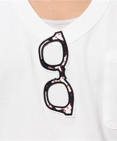 SUPERTHANKS（スーパーサンクス）の「SUPER THANKS(スーパーサンクス) サングラスワッペンTシャツ（Tシャツ/カットソー・メンズ・その他16/ホワイト/ホワイト系その他/その他1/ブラック/ブラック系その他・MEDIUM/SMALL）」の19枚目の写真