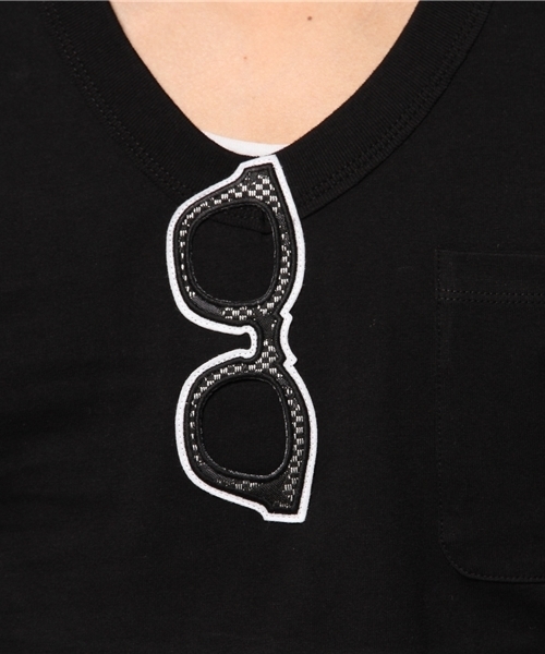 SUPERTHANKS（スーパーサンクス）の「SUPER THANKS(スーパーサンクス) サングラスワッペンTシャツ（Tシャツ/カットソー・メンズ・その他16/ホワイト/ホワイト系その他/その他1/ブラック/ブラック系その他・MEDIUM/SMALL）」の13枚目の写真