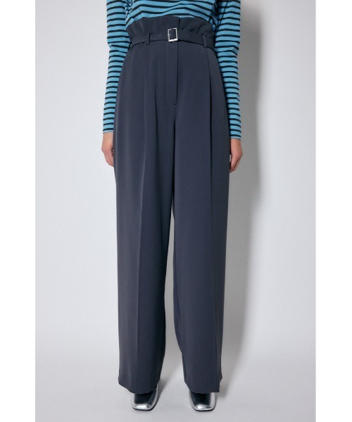 MOUSSY（マウジー）の「BELTED HIGH WAIST WIDE パンツ（その他パンツ・レディース・ベージュ/グレー/レッド・0/1/2）」の2枚目の写真