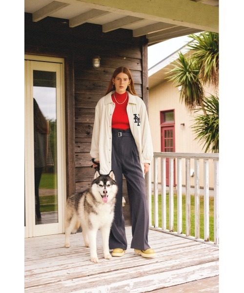 MOUSSY（マウジー）の「BELTED HIGH WAIST WIDE パンツ（その他パンツ・レディース・ベージュ/グレー/レッド・0/1/2）」の15枚目の写真