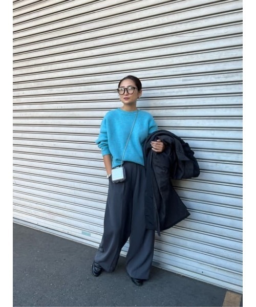 MOUSSY（マウジー）の「BELTED HIGH WAIST WIDE パンツ（その他パンツ・レディース・ベージュ/グレー/レッド・0/1/2）」の18枚目の写真