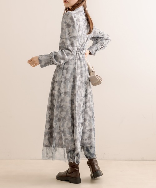 OLIVE des OLIVE(オリーブデオリーブ)の「チュールプリントワンピース(ワンピース・レディース・ブラック/グレー・FREE)」の10枚目の写真