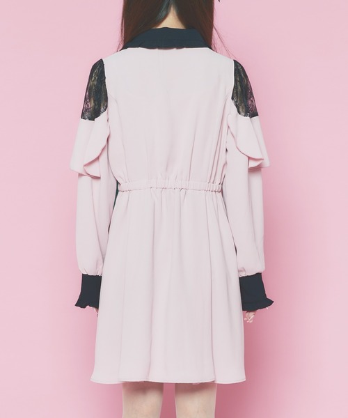 WEGO(ウィゴー)の「WEGO/【一部店限定】肩空きフリルワンピース(ワンピース・レディース・ブラック/ピンク・FREE)」の9枚目の写真