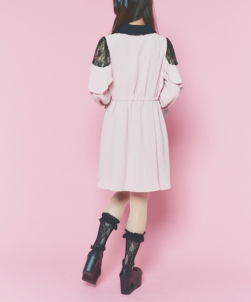 WEGO(ウィゴー)の「WEGO/【一部店限定】肩空きフリルワンピース(ワンピース・レディース・ブラック/ピンク・FREE)」の14枚目の写真